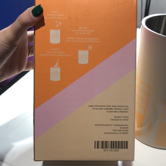 NIB Society6 beige and orange wine chiller - Picture 7 of 9
